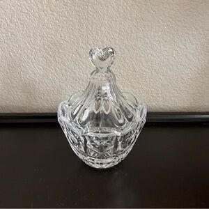Vintage 70’s 5th Avenue Lead Crystal Heart Candy Dish Cherish Sweetheart Covered